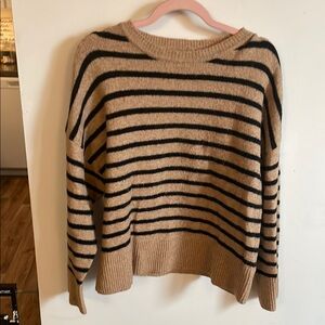Striped Tan and Black Women's Sweater